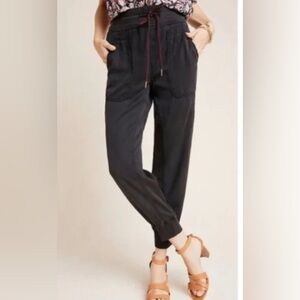 Anthropologie Nomad High Rise Black Pull On Lyocell Joggers Sz Small 90s Relaxed